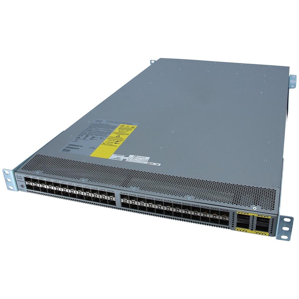 Cisco Nexus 6001 1 RU Switch, Fixed 48P of 10G SFP+ and 4P QSFP; 2 PS, 3 Fans; Choice of Airflow; Lan Enterprise License