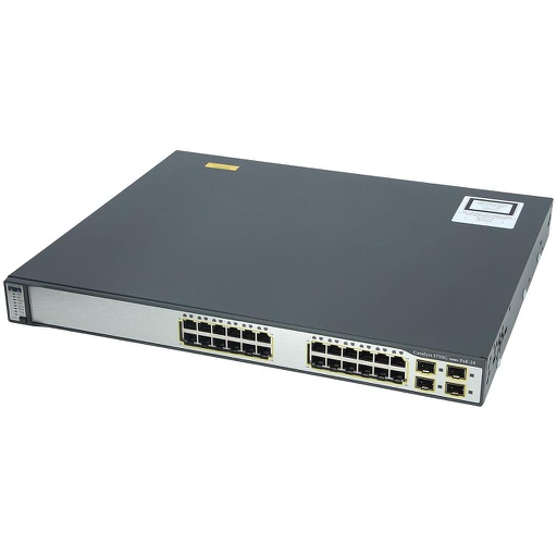 [WS-C3750G-24PS-E] Cisco Catalyst 3750G Stackable 24 10/100/1000Base-T PoE Gigabit Ethernet ports & 4 SFP Uplink ports, IP Services software