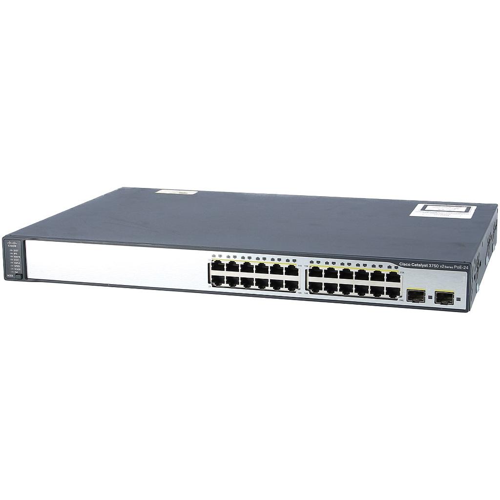 WS-C3750V2-24PS-S | Cisco Catalyst 3750V2 24x10/100 PoE + 2xSFP