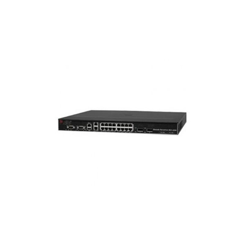 Brocade ServerIron ADX 1000 1U fixed-configuration ServerIron with 16-port 10/100/1000 Base-T (RJ45), dual-core management processor (1 GB memory per core), two application processors (2 GB memory per core), one AXP Application Acceleration Processor, one PAX Process Acceleration Engine, and one AC power supply