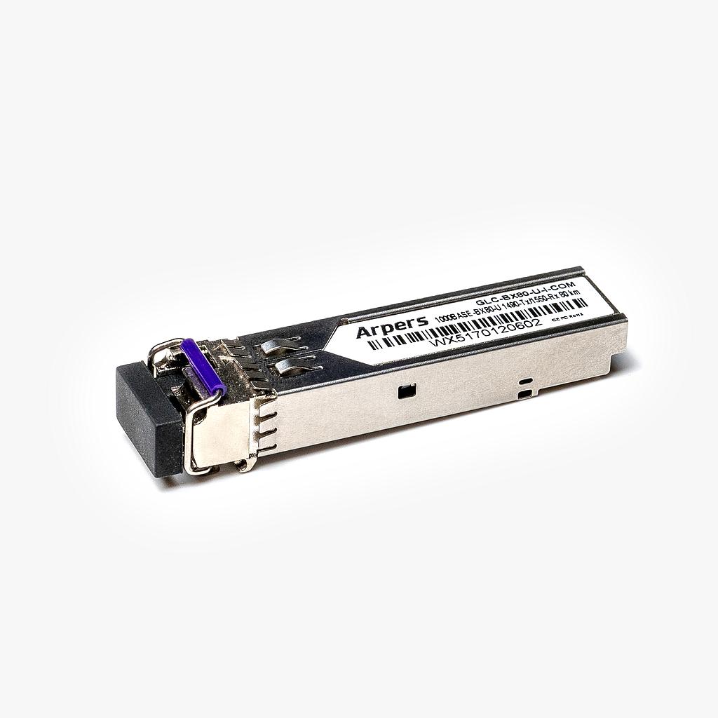 GLC-BX80-U-I-COM Arpers 1000BASE-BX-U SFP, Tx1490nm/Rx1550nm, SMF, 80km,  LC Simplex, DOM for Cisco