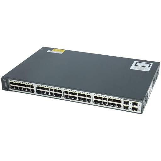 [WS-C3750V2-48PS-E] Cisco Catalyst 3750V2 Stackable 48 10/100Base-T PoE Ethernet ports & 4 SFP Uplink ports, IP Services software