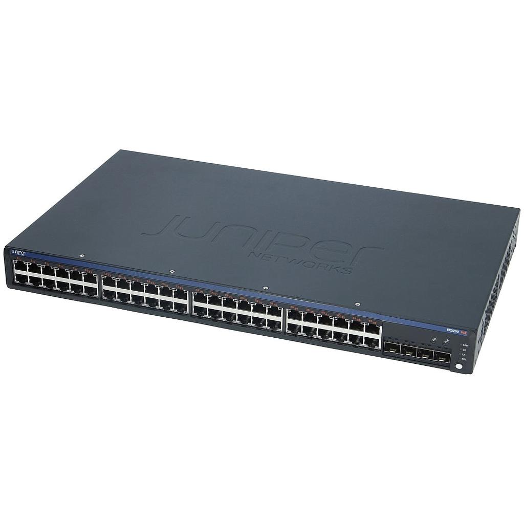 Juniper EX2200 48-port 10/100/1000BASE-T Ethernet Switch with PoE+ and four SFP Gigabit Ethernet uplink ports