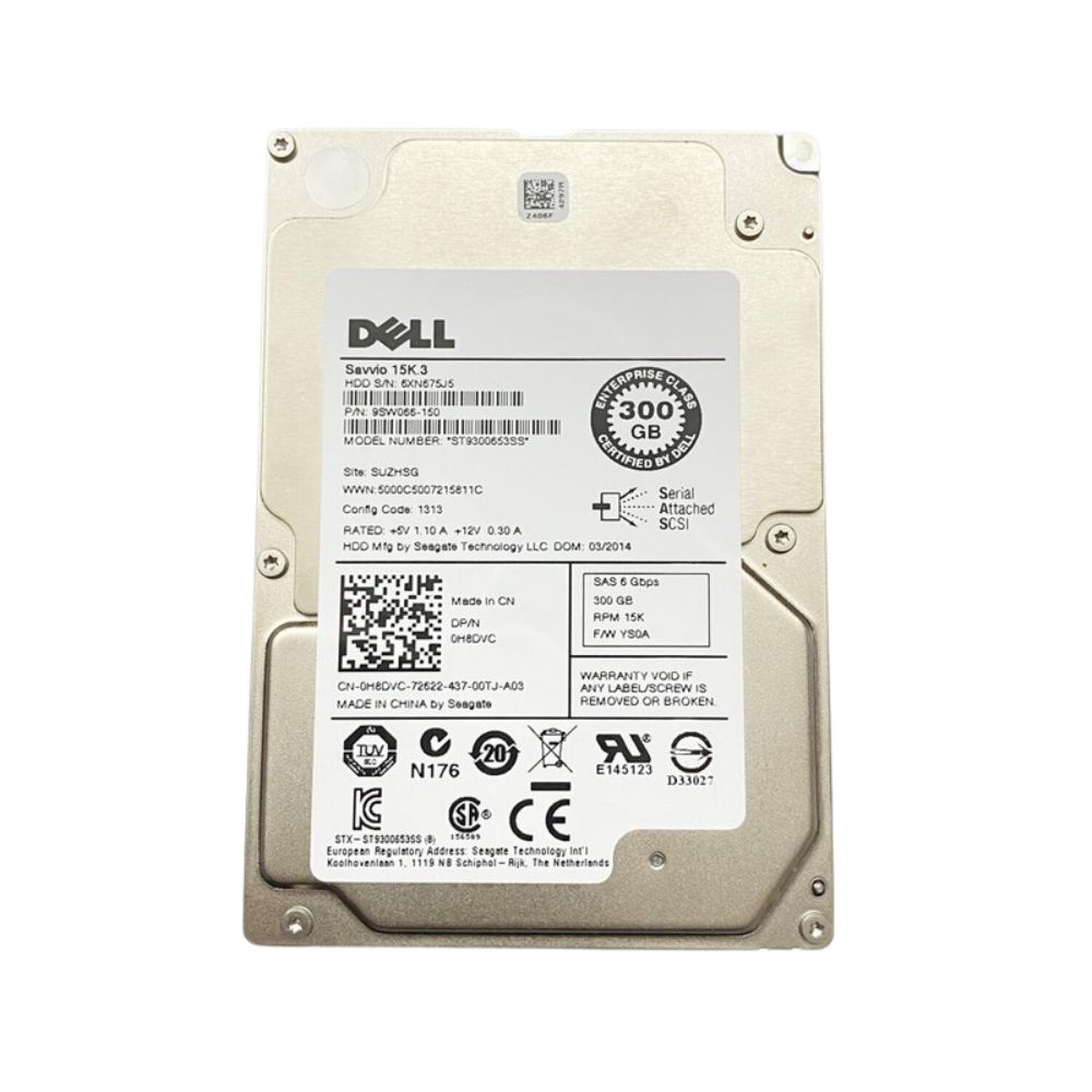 H8DVC | Dell Disco Duro 300GB 15K SAS 2.5" 6Gb/s con caddy