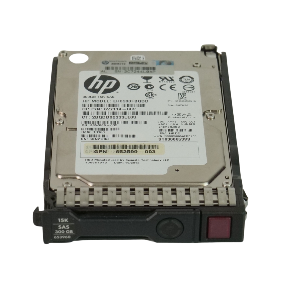 652611‑B21 | HPE 300 GB SAS 15 K rpm 2.5″ Hot‑Plug w/Caddy