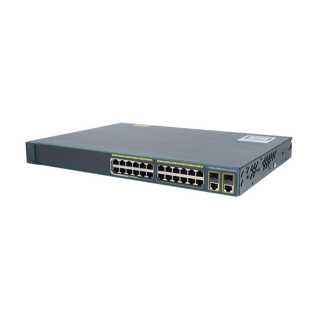 Cisco Catalyst 2960 Plus 24 10/100 (8 PoE) Ethernet Interfaces &amp; 2 SFP or 2 1000BASE-T RJ45 uplink interfaces, LAN Base Image