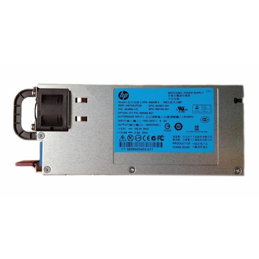 [656362-B21] 656362-B21 | Fuente de alimentación HPE de 460 W con ranura común Platinum y conexión en caliente