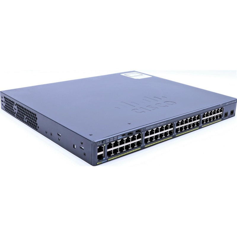 Cisco Catalyst 2960X 48 10/100/1000 PoE+ ports (PoE budget of 370 W) and 2 SFP+ module slots LAN Base