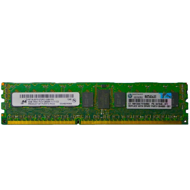 HPE 4GB 1Rx4 PC3-12800R (DDR3-1600) Registered CAS-11 Memory Kit