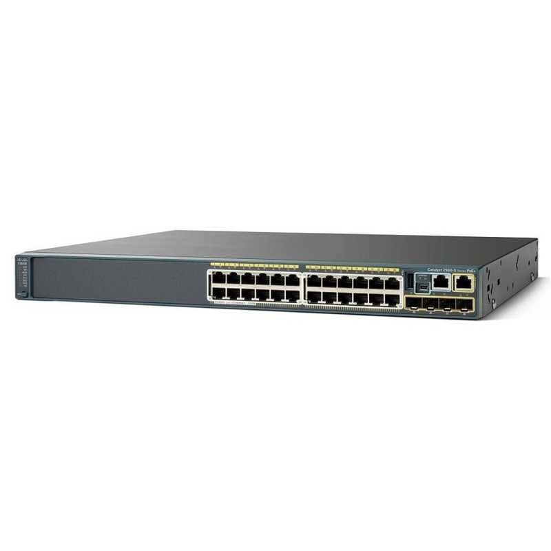 Cisco Catalyst 2960-SF 24 10/100 Fast Ethernet ports, 370W of POE/POE+ power, 2x SFP, FlexStack stacking (requires module), LAN Base software