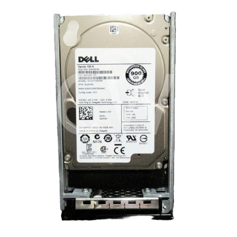 Dell 900GB 10K 2.5-inch SAS 6Gb/s 512n Dual Port (DP) Enterprise (ENT) Hot-Plug Hard Drive w/ caddy (9WH066-150, 02RR97, 8JRN4, 4X1DR, RC34W, TNX32)