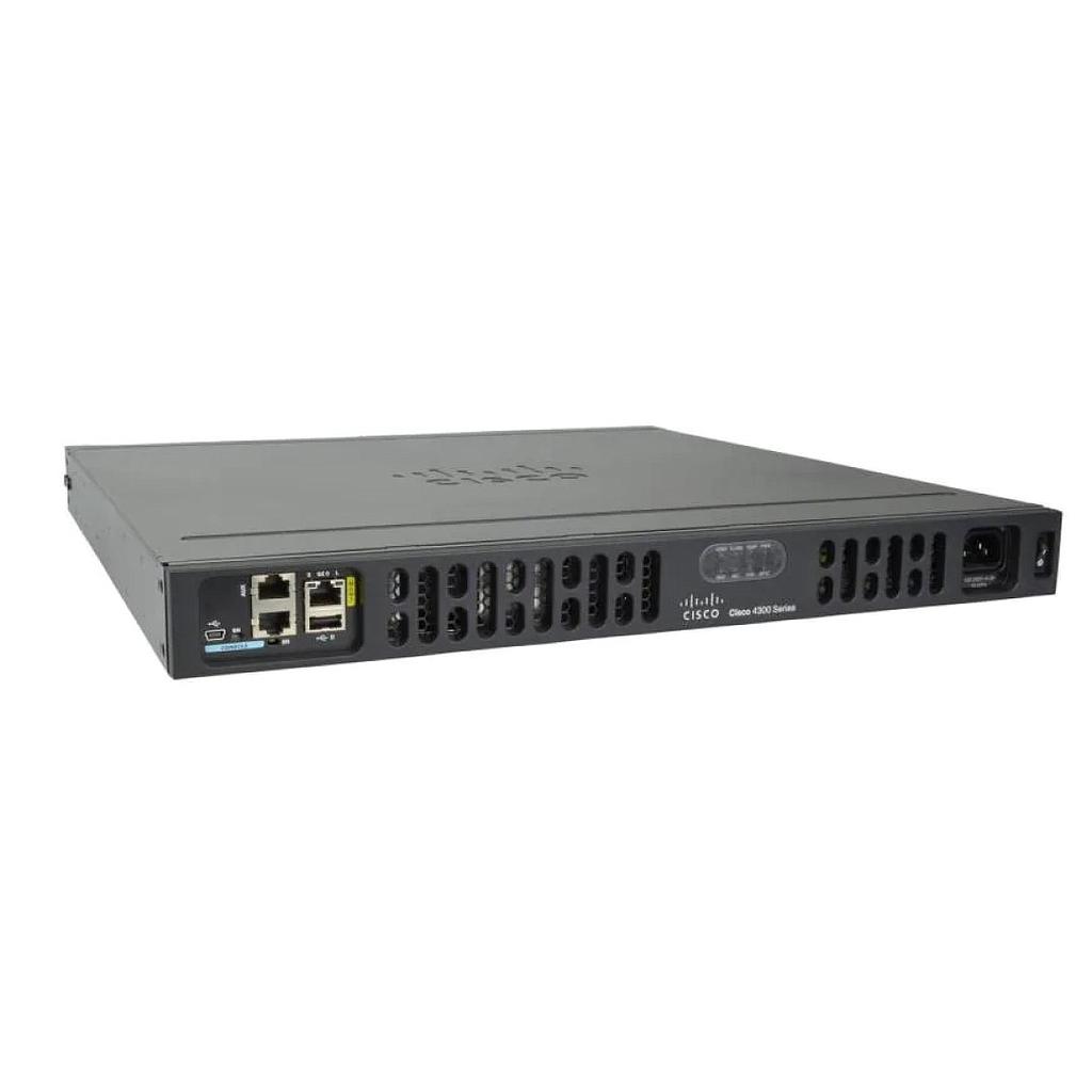 Cisco 4331 ISR with 3 onboard GE, 2 NIM slots, 1 ISC slot, 1 SM slots, 4 GB Flash Memory default, 4 GB DRAM default with Security (SEC) bundle