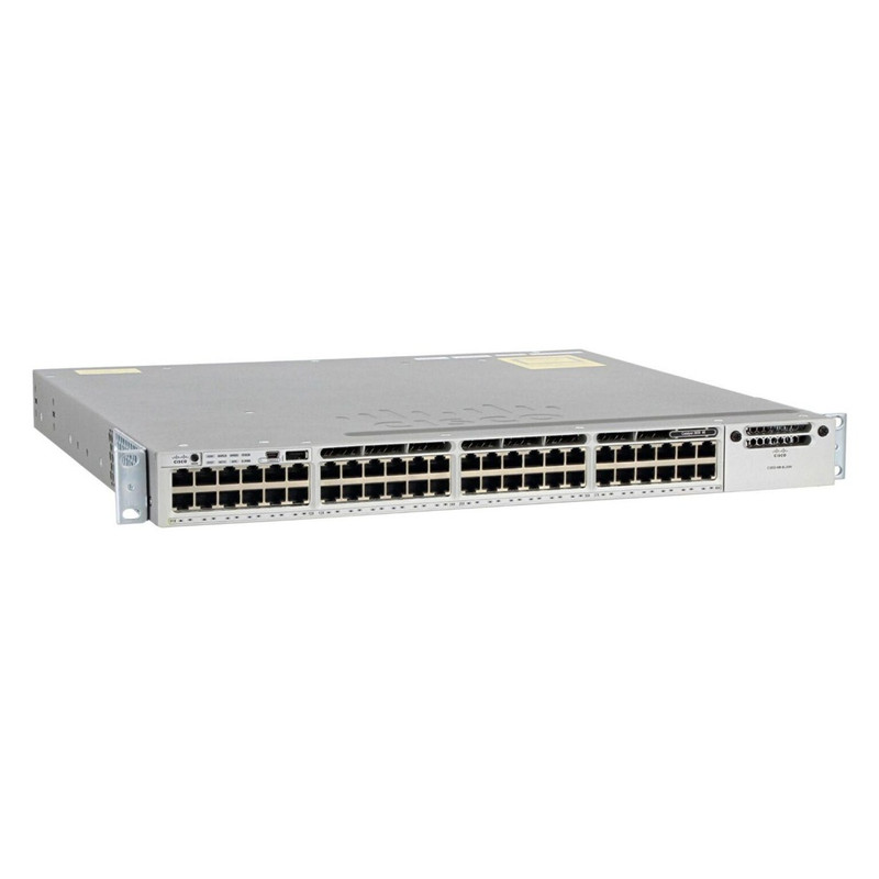 Cisco Catalyst 3850 Stackable 48 10/100/1000 Ethernet PoE+ ports, with one 715WAC power supply  1 RU, IP Base feature set