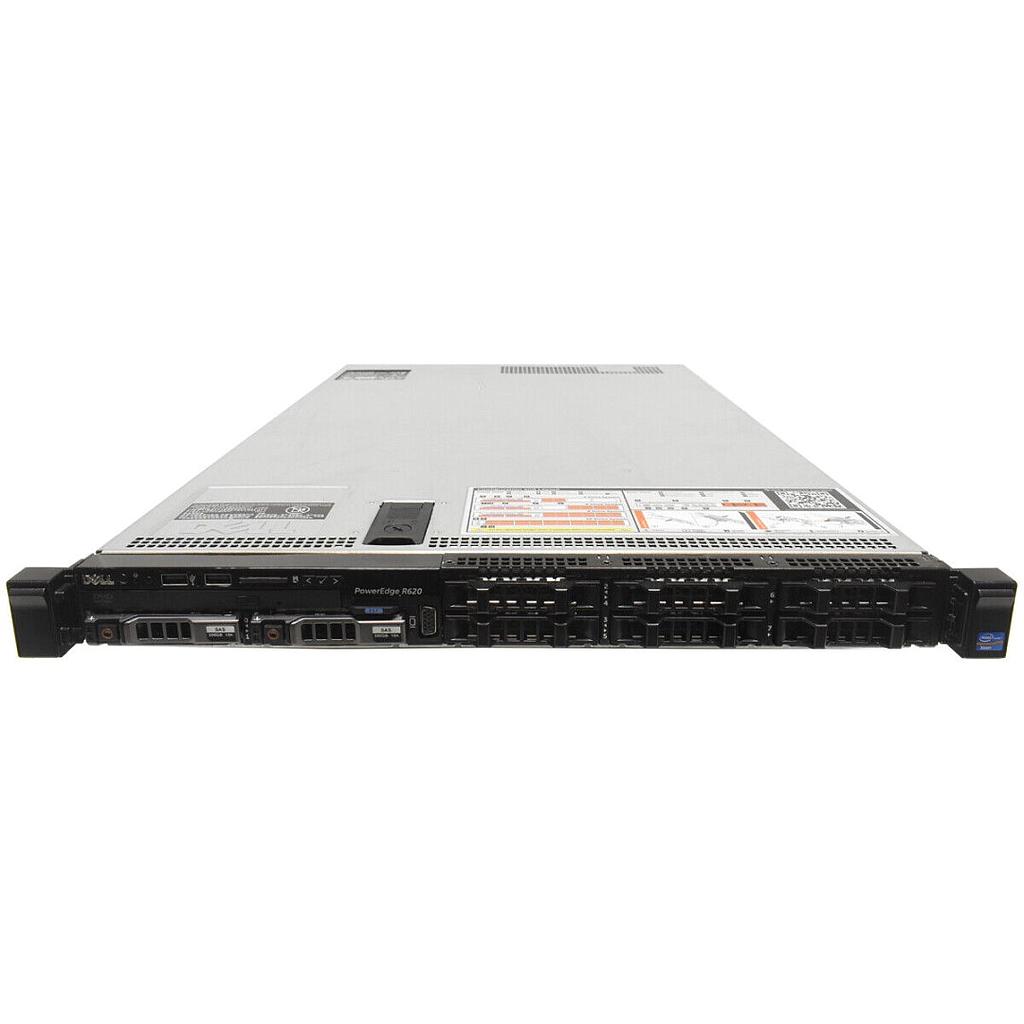 Dell PowerEdge R620, 8 SFF Drive Bays, CTO 1U; PERC S110 (SW RAID); Broadcom 5720 4x1GbE rNDC; iDRAC-7 (Enterprise)
