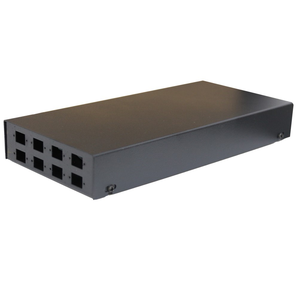 Cajas superficie F.O. para 8 conectores SC simplex o LC duplex metal