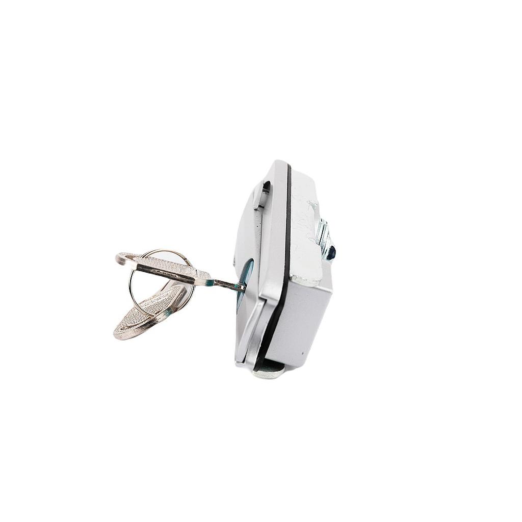 Cerradura rectangular con maneta y llave para puerta lateral de armario rack Serie Data