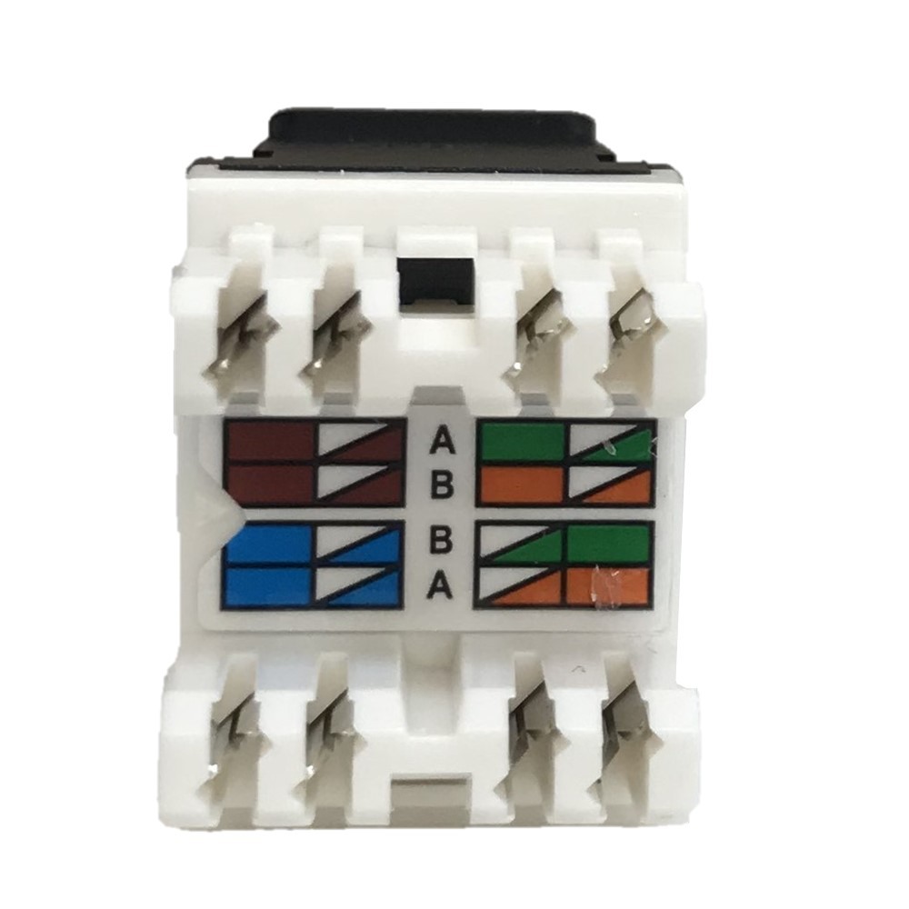 Conector RJ45 Hembra C-6 UTP, 180º, conexión con herramienta, 3µ oro