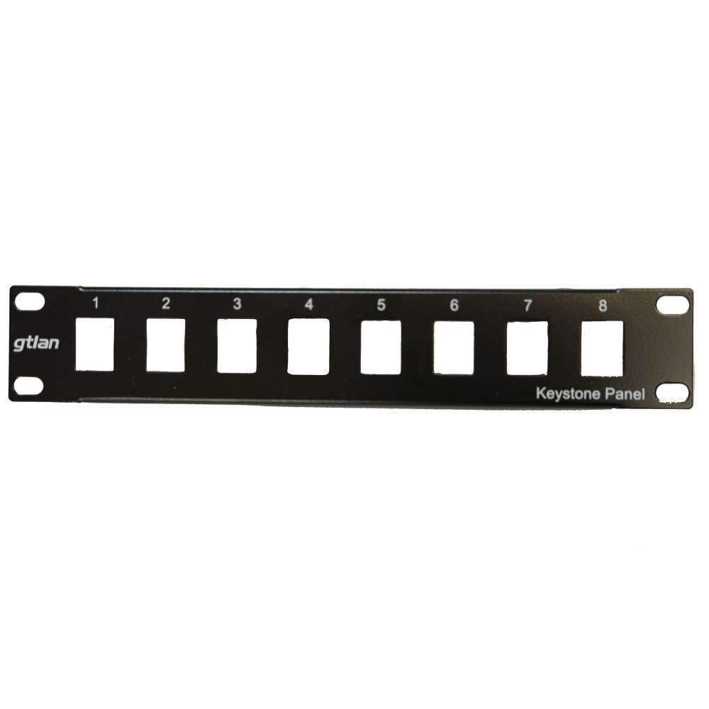 Panel 10” vacío 8 huecos para conectores RJ45