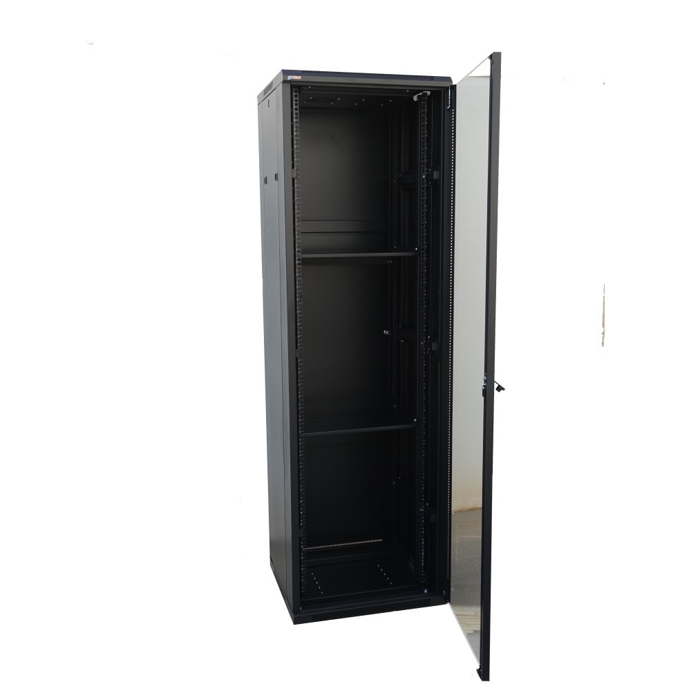 Armario Rack Suelo 19" Serie GLOBAL 42U, fondo 600 mm, desmontado, con accesorios