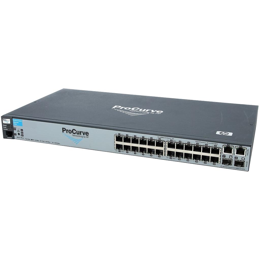HP ProCurve 2610-24 Switch, 24 auto-sensing 10/100 ports & 2x 10/100/1000 RJ-45 & 2x SFP uplinks